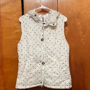 Burton White Ski Vest with Multicolor Squares